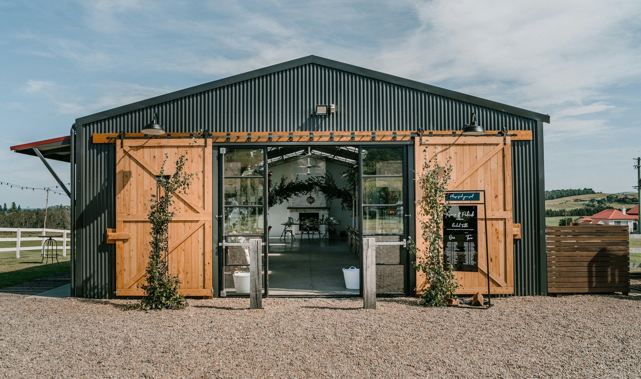 Wedding barn entrance.
